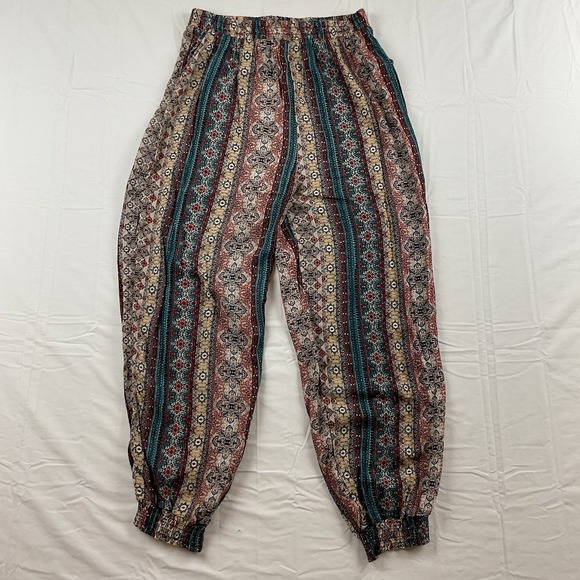 Other - Shosho Womens Boho‎ Pants Small Rayon Festival Hippie Gypsy Y2K Lounge Retro